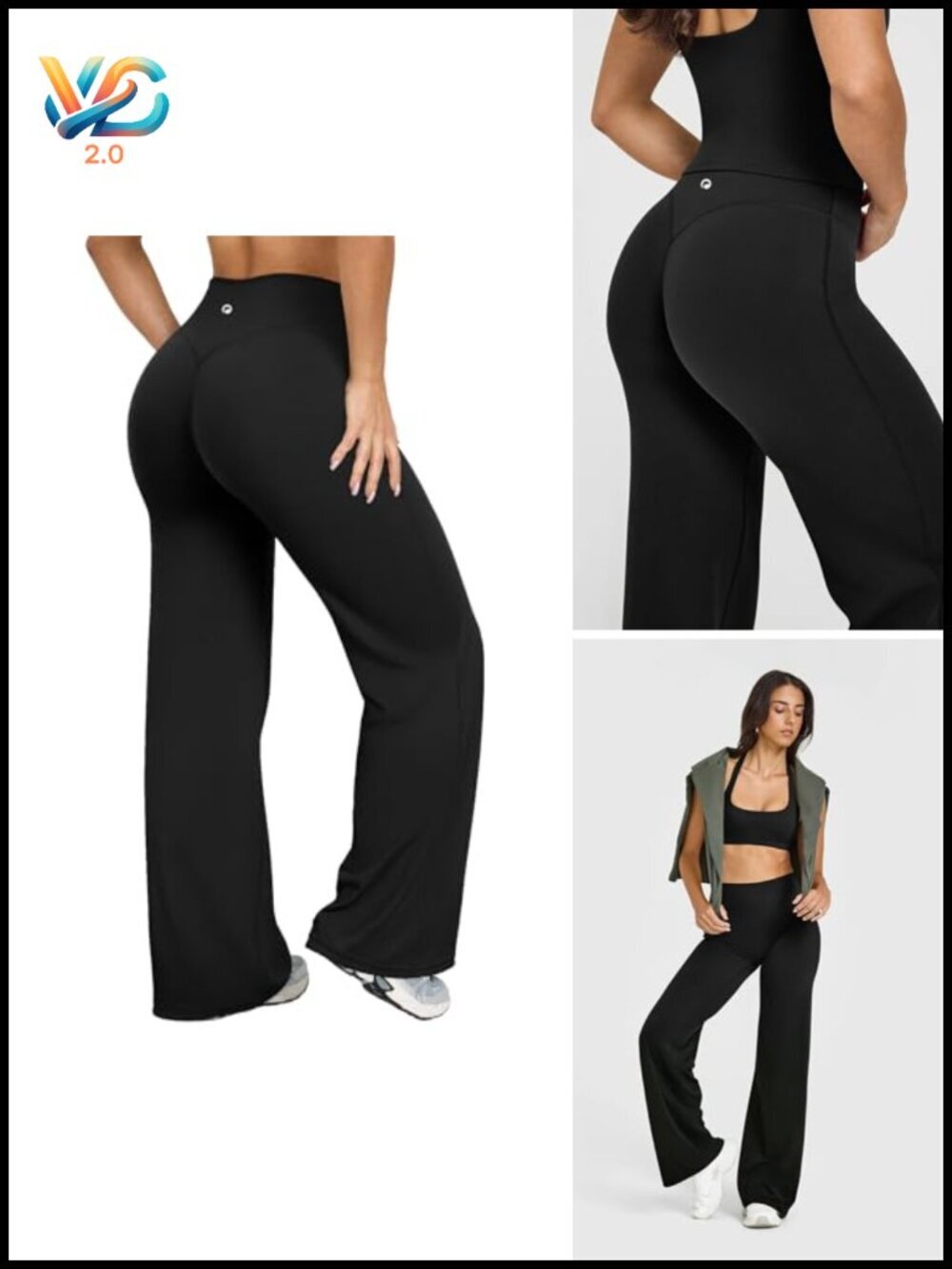 High Waist Stretch Yoga Pants Straight Leg Bottoms Sweat-Wicking